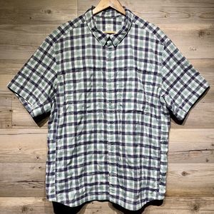 REI Co-Op Shirt Men’s XL Plaid Vented Short Sleeve Button-Up Stretch Fishing
